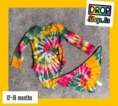 Handgefertigtes Baby Outfit 12-18 Monate Batik Rasta Karneval Festival Rastafari