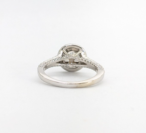 14K White Gold GIA .93ct Cushion Diamond Halo Engagement Ring P560-Fox1355 - Picture 7 of 14