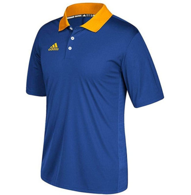 $65.00 Adidas Game Built Coaches Polo - Men's Multi-Sport Royal/Gold Size: L