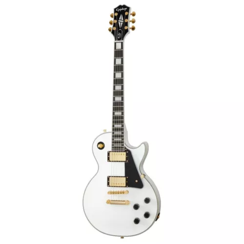Epiphone Les Paul Custom Guitar, Ebony Fretboard, Alpine White