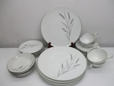 Nasco Harvest Japan Vintage Platinum Trim 5pc Place Setting For 5 (25) Pcs