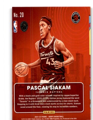 2021-22 HOOPS CITY EDITION PASCAL SIAKAM TORONTO RAPTORS #20