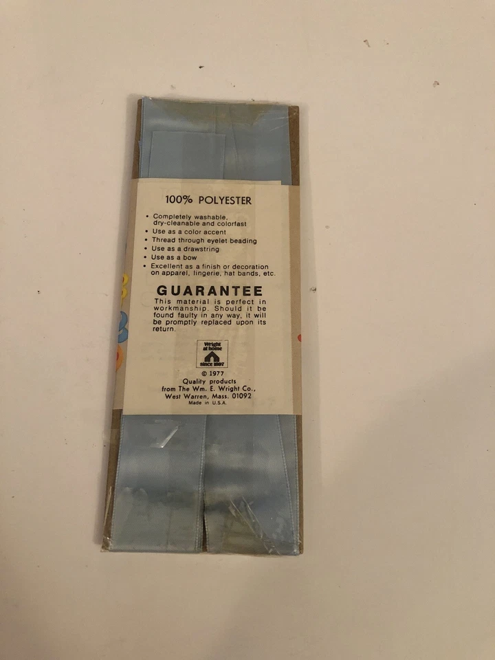 Cinta de satén Wrights Carefree vintage 7/8 de ancho-5 pies azul 52 Foto 4 de 4