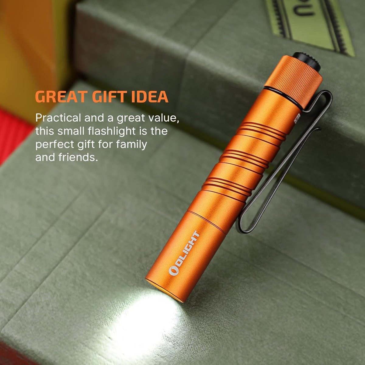 Olight I3T 2 EOS Orange Dual-Output Tail Switch EDC Flashlight