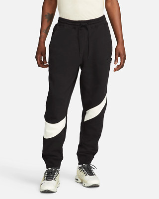 Nike Sportswear Swoosh Fleece Pants Men s SZ Small Black DX0564-013 NWT