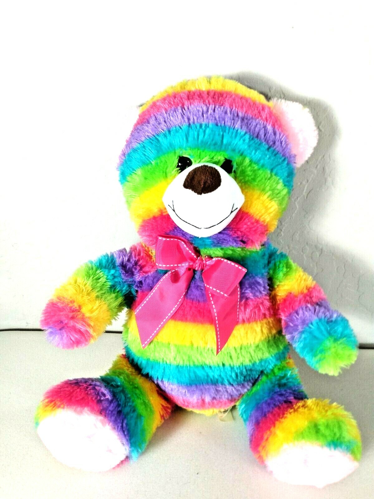 Plush Bear Rainbow Colored Stuffed Animal 20" Toy | eBay