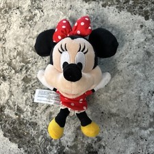 Disney Store Minnie Mouse Pequeño Mini Muñeco Juguete de Peluche Rojo Lunares Disneyland 6”