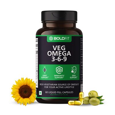 Boldfit Veg Omega 3 6 9 Kapseln, 60 Kapseln