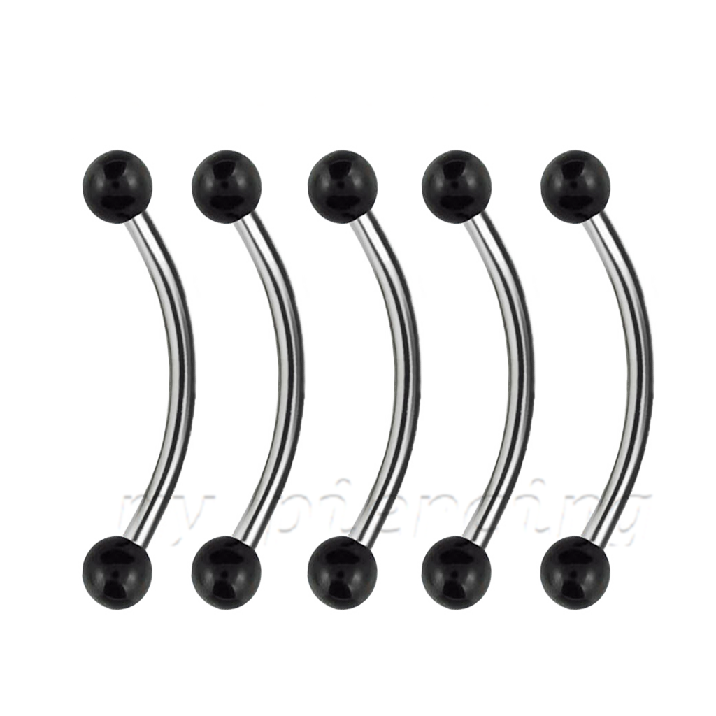 48PCS Glow In The Dark Snake Eyes Tongue Rings - 14G Surgical Steel Curved Barbell Body Piercing Jewelry 14MM