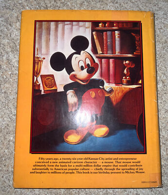 Vintage Walt Disney Mickey Mouse Fifty Happy Years Hardcover