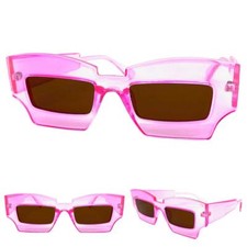 Classic Futuristic Modern Retro Party Club Rave DJ SUN GLASSES Funky Pink Frame