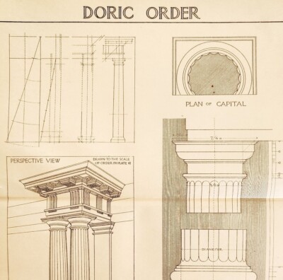 Doric Column Order Drawing Examples Vignola 1904 Architecture Ephemera DWKK21