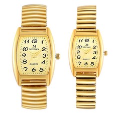 Fashion Quartz Wrist Watch Stainless Steel Elastic Band Analog Watch Men Women