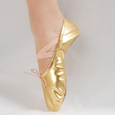 Metallic Gold Adult European 37/US 7 fits 6.5 Leather Split Sole Ballet Shoe