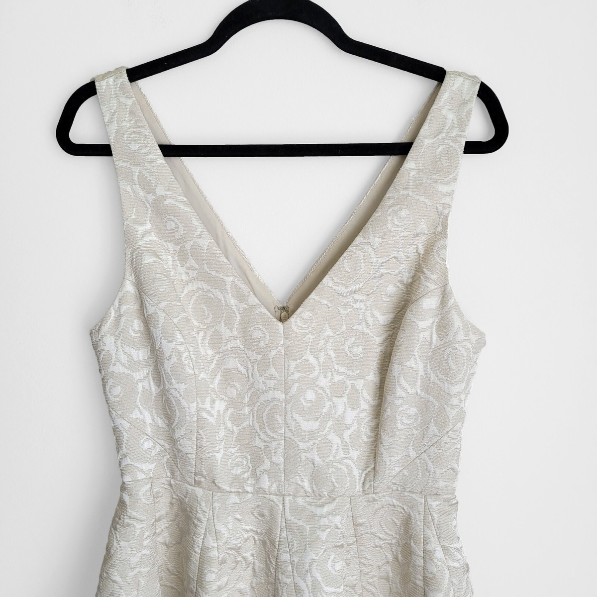 Erin by Erin Fetherston Coco Jacquard Gold Embossed Fit & Flare Mini Dress Sz 8 View 5