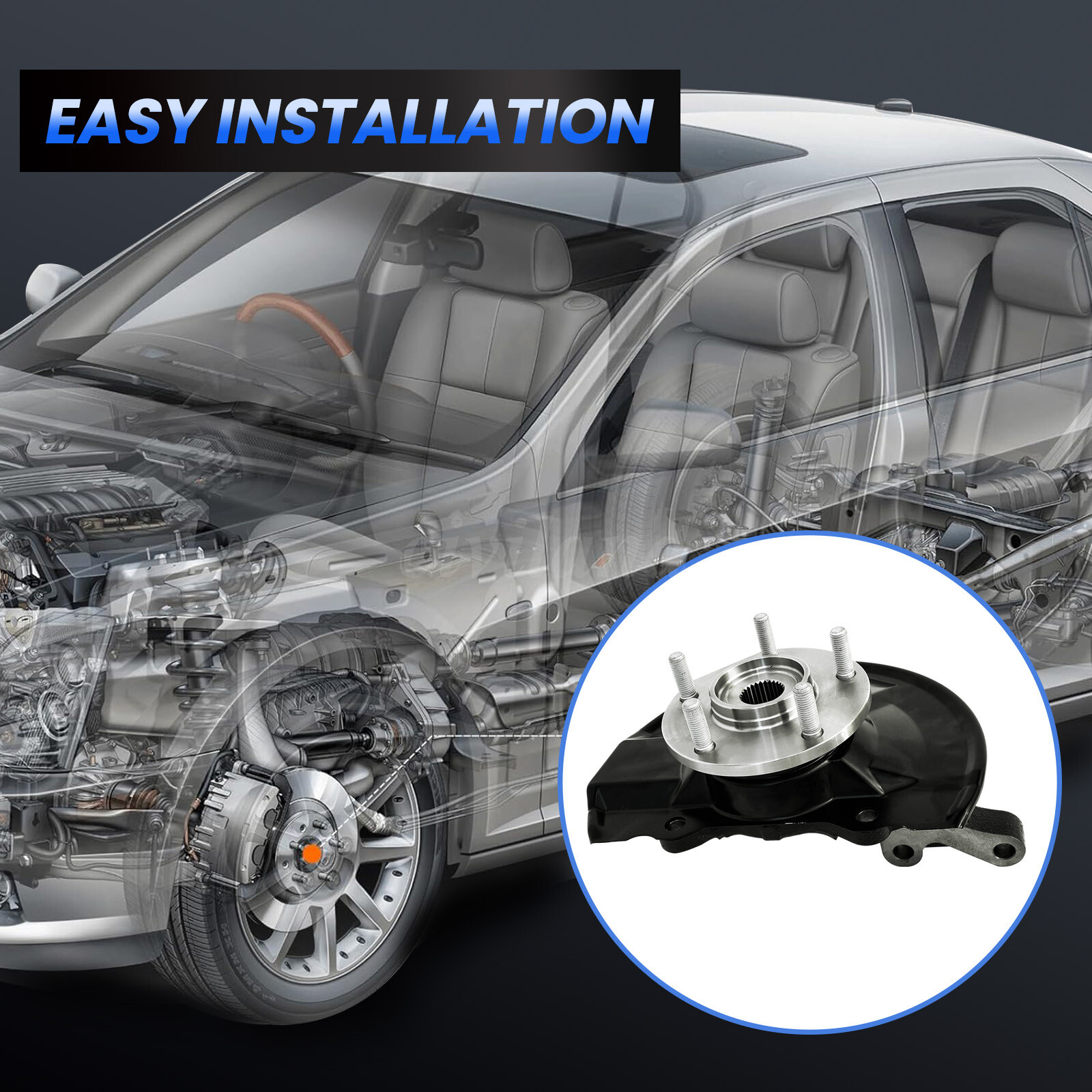 Front Pair Steering Knuckle+Wheel Hub Bearing for 2007-2017 Jeep Patriot Compass