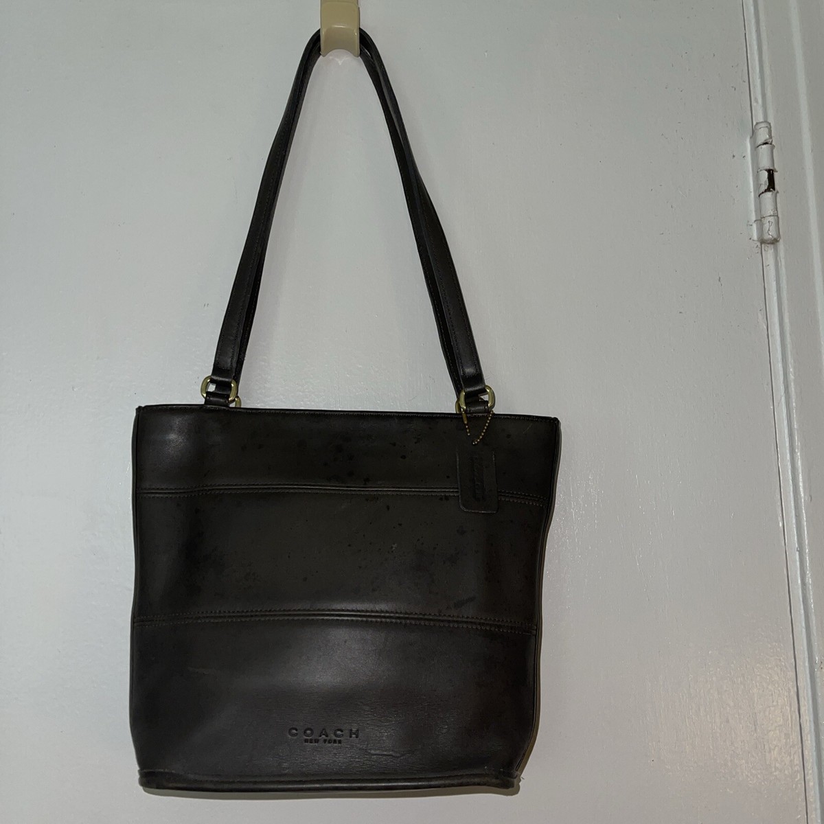 VINTAGE COACH TRIBECA SHOPPER 9098 With Raw Leather