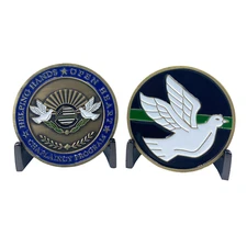 BB-022 Thin Green Line Chaplain Challenge Coin Chaplaincy Police Deputy Sheriff