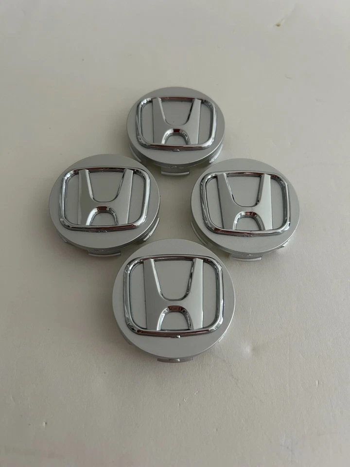 Honda Wheel Center Silver Caps Chrome Logo Hubcaps 2.25 inch (Set of 4PCS) - Image 3 of 4