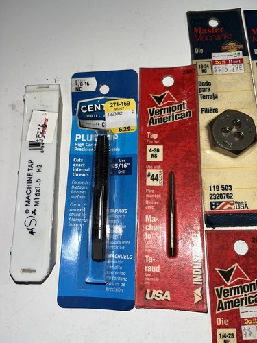 Lot of 13 Hanson Century Vermont Master Mechanic Tap & Die Set Alloy Steel - Picture 8 of 14