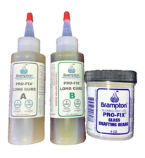 8oz.kit Brampton 20 Hour Long Cure Golf Shaft Epoxy & Glass Shafting Beads (4oz)