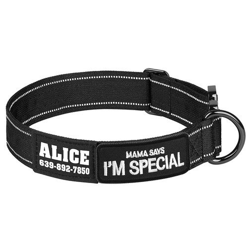 Tactical Dog Collar Heavy Duty Military Training with Personalized Name Print XL - Picture 32 of 32