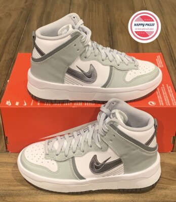 Nike Dunk High Up White Silver Smoke Grey DH3718-106 Women s Size 6 New No Lid