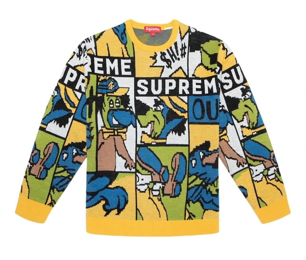 Pull dessin animé suprême multicolore : XL