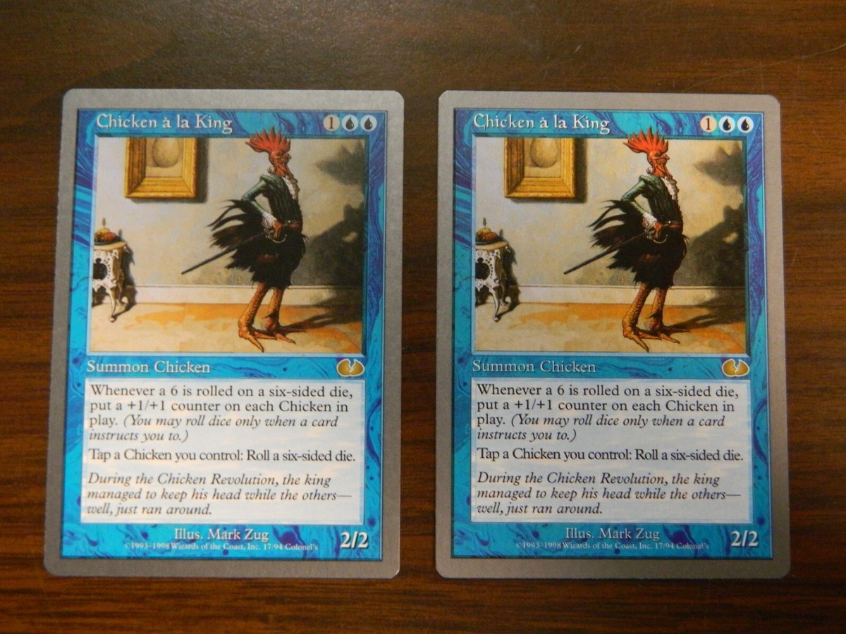 mtg chicken cards MTG Unglued Chicken al a King x2 Blue Rare (#17) Excellent