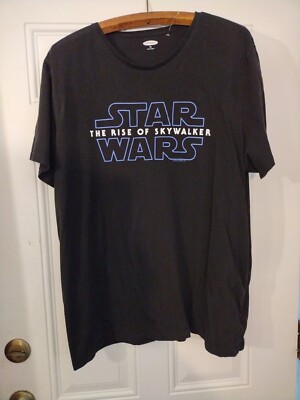 Star Wars Tshirt Rise of Skywalker XXL Back Movie Dates and Titles Black 