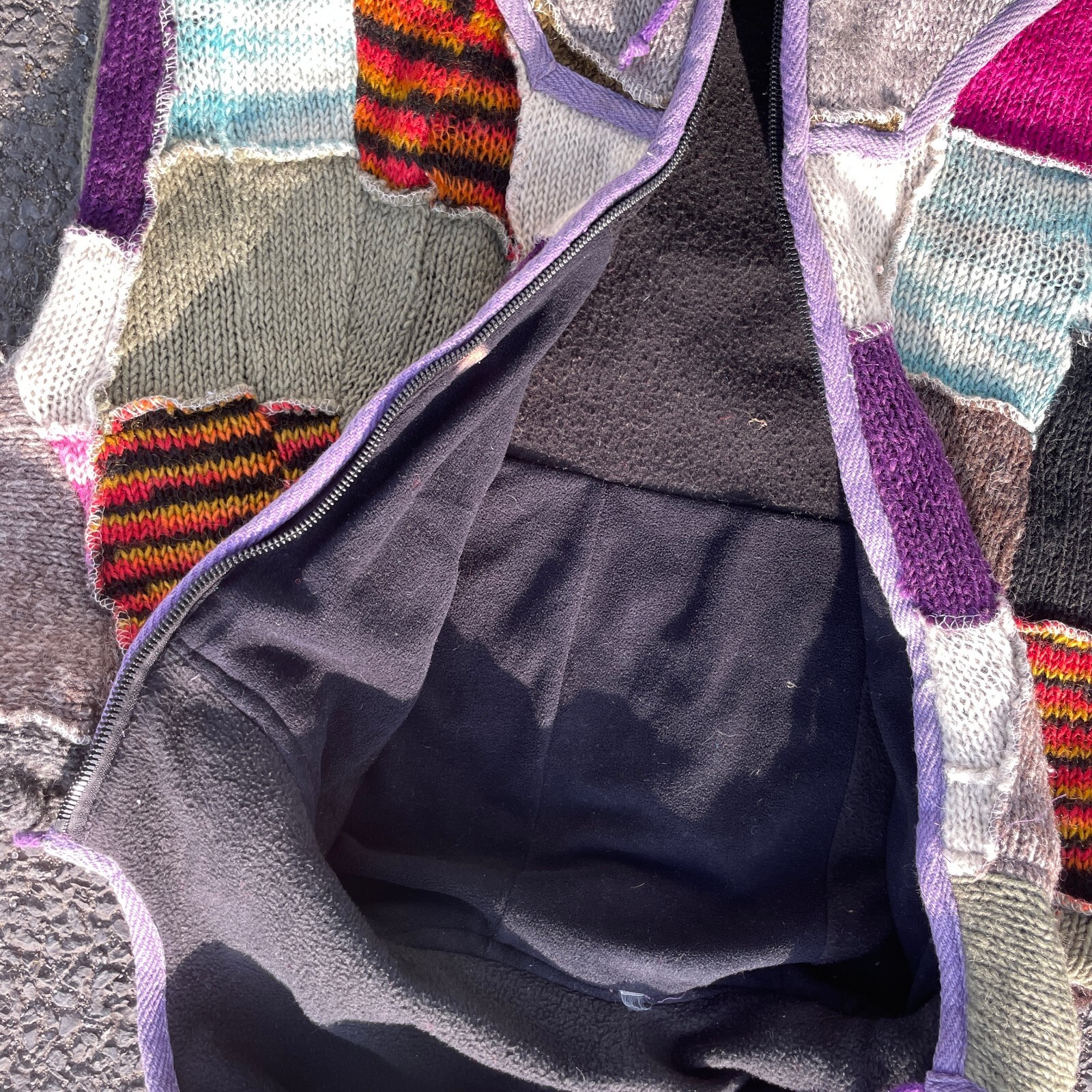 Tie Dye Patchwork Pixie thick heavy medium Hooded… - image 6