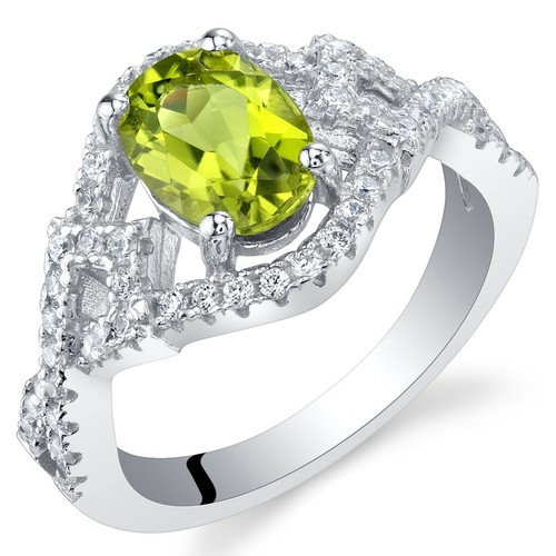 Peridot Sterling Silver Lace Ring Sizes 5 to 9 - Picture 1 of 2