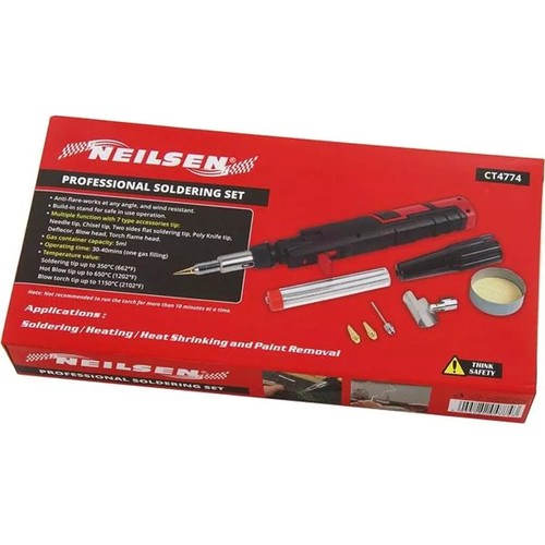 Neilsen Electronics Soldering Iron Gas Solder Appliances With Tips Set - Picture 2 of 4