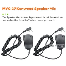2X MYG-27 Speaker Mic for Kenwood TK-2118 TK-3107 TK-3160 TK-3170 TK-2170 TK-240