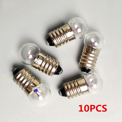 5/10Pcs Miniature Screw Base Lights Bulbs E10 2.5V/0.3A Lamp Flashlight Torch - Picture 4 of 13