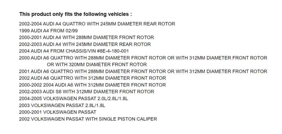 Kit pastillas freno cerámicas delanteras traseras para Volkswagen Passat Audi A4 Quattro A6 S6 Foto 2 de 4