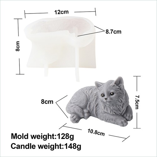 3D Dog Cat Candle Mold Pet Silicone Soap Mold DIY Craft Epoxy Resin Mold - Picture 17 of 18
