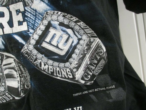 VINTAGE REEBOK NEW YORK GIANTS SUPER BOWL XLVI 4 X CHAMPIONS RING LARGE SHIRT - Picture 5 of 11