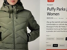 BRAND NEW LARGE Rossignol Women's Puffy Parka Size L FREE SHIPPING RETAIL 360
