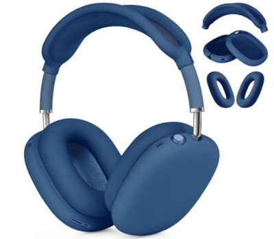 3PCS Schutzhülle kompatible mit Apple Airpods Max,weiches Silikon, waschbar Blau