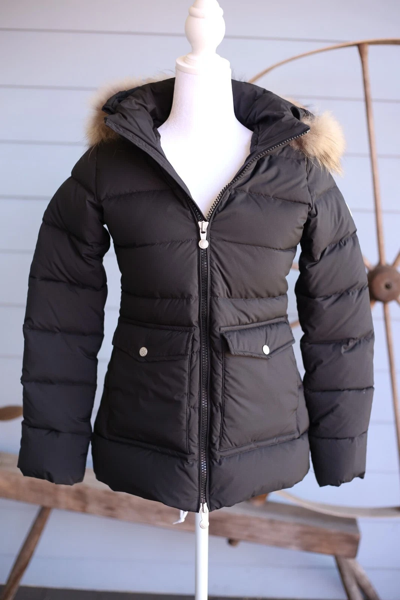 Pyrenex Soft Down Jacket Fur Trim Coat Black Size 34 Small | eBay