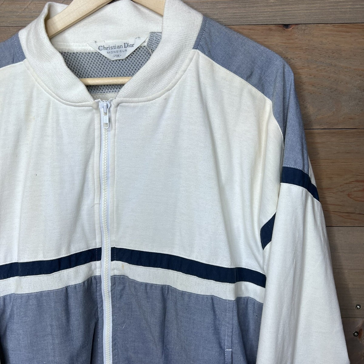 Vintager Christian Dior Monsieur Color Block Zip Up Track
