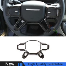 For Land Rover Defender 2020-24 Carbon Fiber Car Steering Wheel Frame Cover Trim