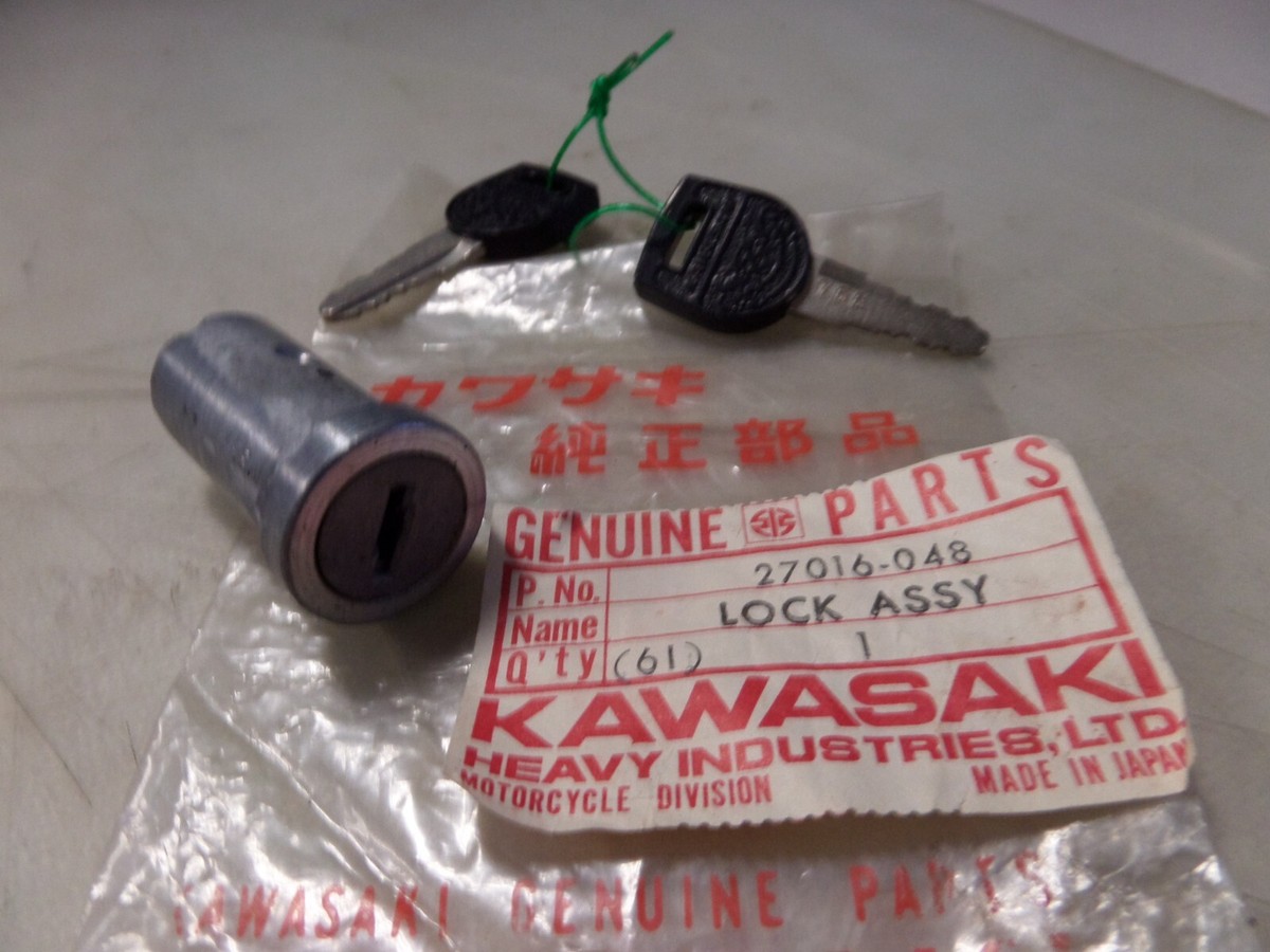 NOS Kawasaki OEM Steering Lock Assy Keys #766 1977-1981