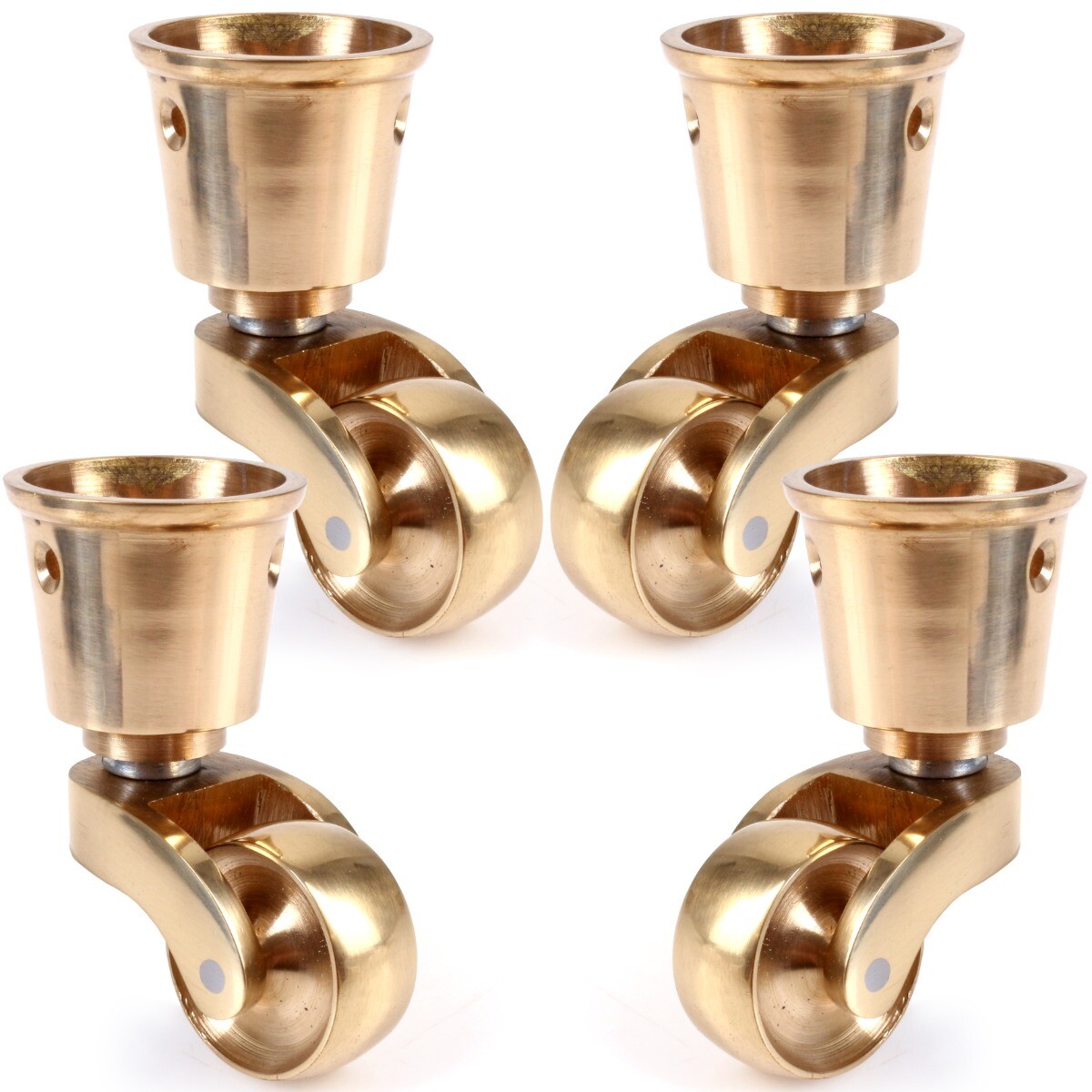 SOLID BRASS CASTOR WHEELS Couch Furniture Bed Chair Bun Feet Caster Cup