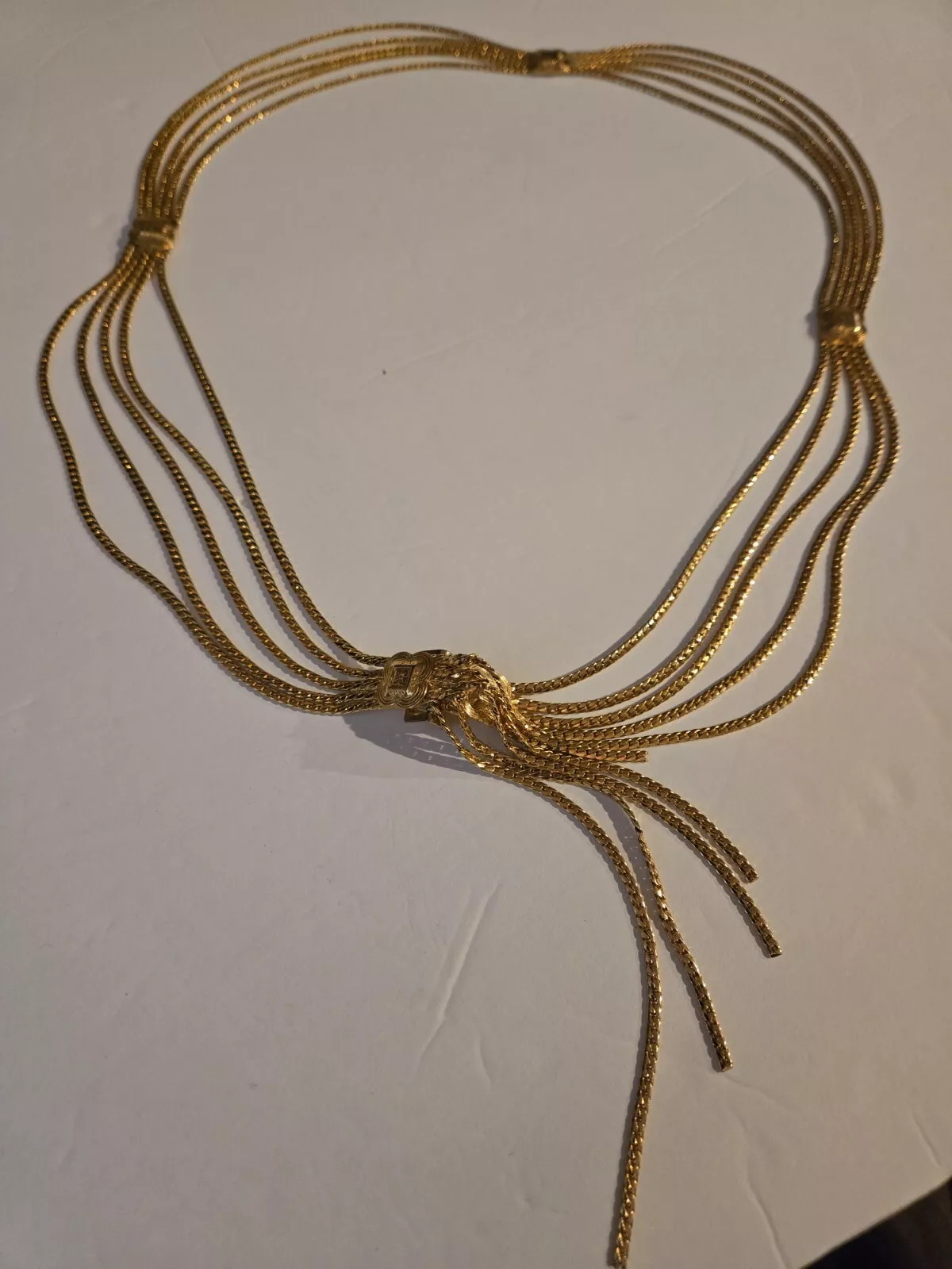 Collier / ceinture vintage signé Christian Dior ton or multi serpent chaîne