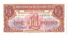 3th Series British Armed Forces 1 Pound Banknote E/F