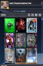 Star Wars Card Trader pick any 9 cards from SWCTtrashCompactor 2:1 account
