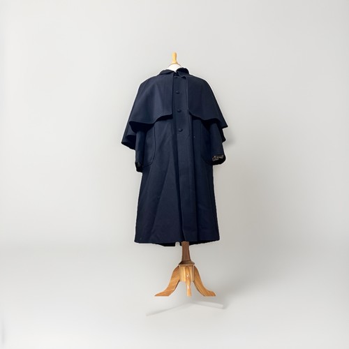VTG Quartermaster Inspired Black Wool Cape Coat - 44R USA