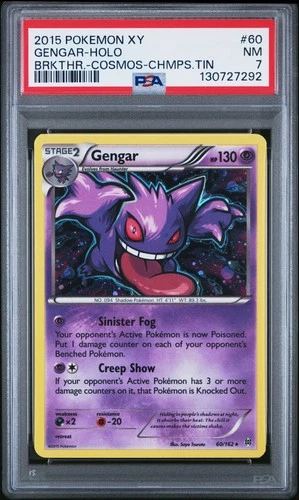 New Listing2015 Pokemon Xy Breakthrough Gengar Cosmos Holo Champion Tins #60 PSA 7